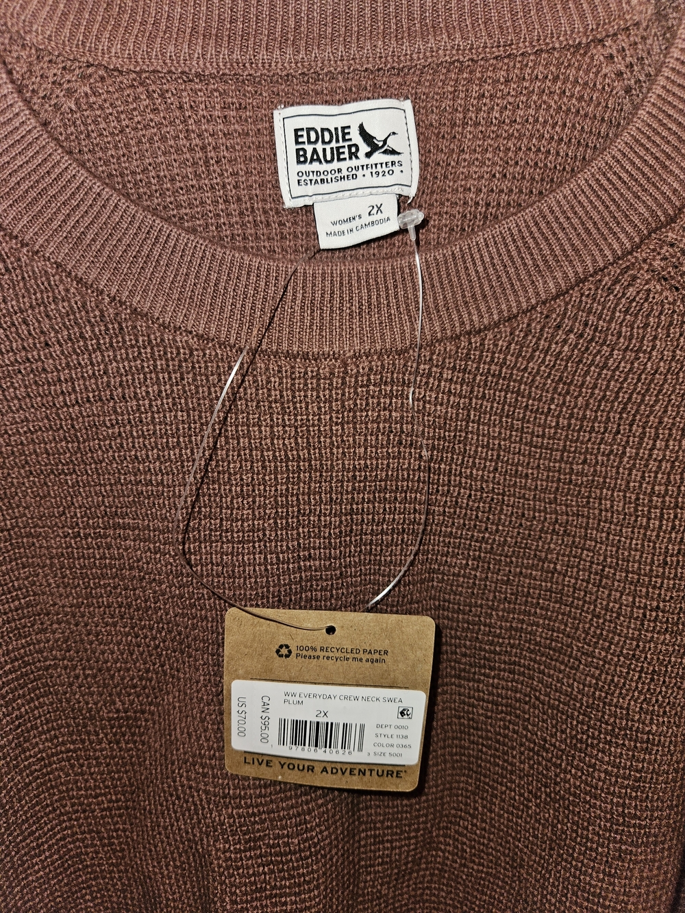 Eddie Bauer Men's Everyday Crew Neck Sweater - Plum